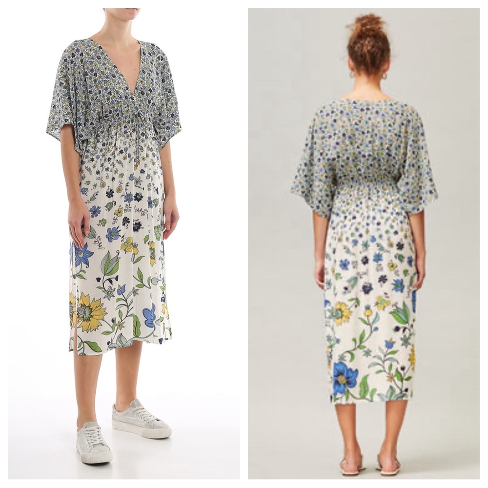 Tory Burch Floral Midi Beach Dress size XS Empire Waist Sundress